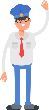 Postacı Karakteri Yükselen El İllüstrasyonu