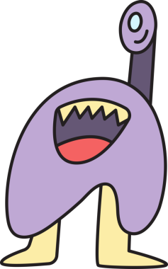 Doodle Canavarı Karakteri Çizimi