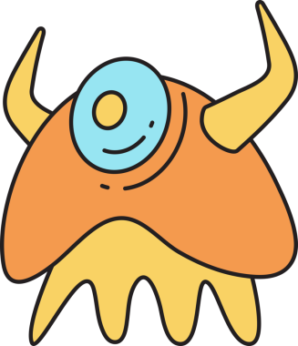 Doodle Canavarı Karakteri Çizimi