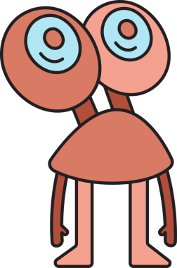 Büyük Gözlü Kırmızı Yaratık Clipart