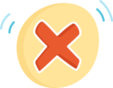 Doodle Yanlış İşaret Yuvarlak Düğmesi Clipart