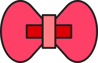 Pembe Dekoratif Bowtie Çizim Klibi