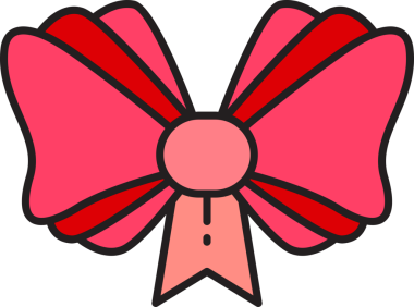 Pembe Dekoratif Bowtie Çizim Klibi