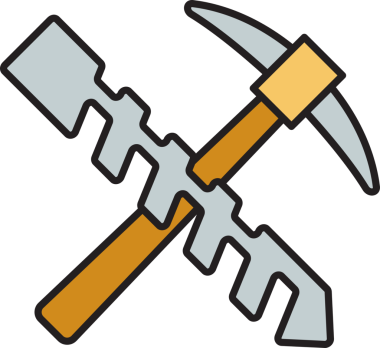 Madencilik aracı kazma ve sondaj simgesi Clipart