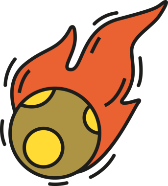 Meteorit Simgesini Ateşle Clipart