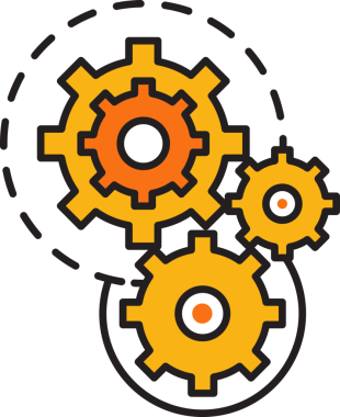 dişliler ve mekanizma simgesi Clipart