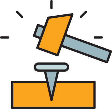 çekiç ve çivi klipsi