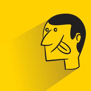 Sarı arka planda gölgesi olan komik surat avatarı