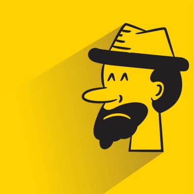 Sarı arka planda gölgesi olan komik surat avatarı