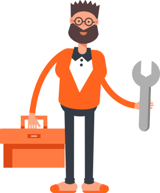 Turuncu Takım Elbiseli Sakallı Adam Araç Kutusu ve Anahtarı Tutuyor