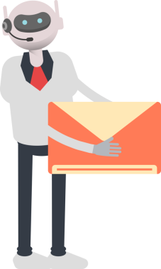 Operatör Robot Karakteri Posta Çizimi