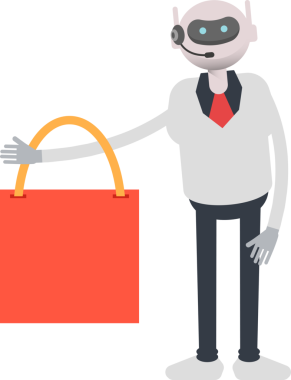 Operatör Robot Karakteri Alışveriş Çantası