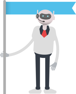 Operatör Robot Karakteri Bayrak Direği