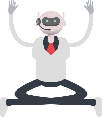 Operatör Robot Karakteri Oturma Çizimi