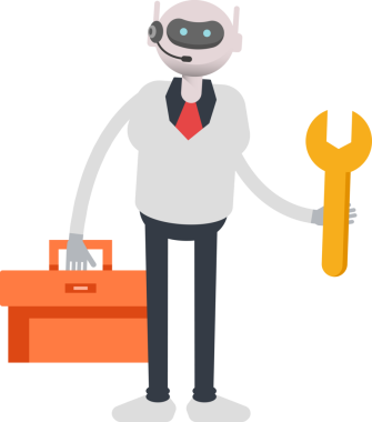 Operatör Robot Karakteri Araç Kutusu ve Anahtarı