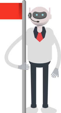 Operatör Robot Karakteri Bayrak Direği