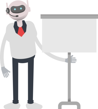 Operatör Robot Karakteri Sunar Whiteboard