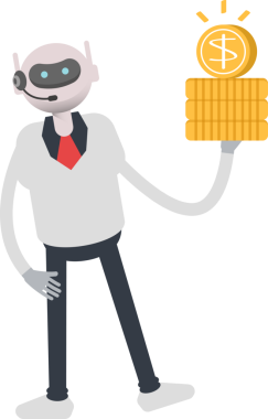 Operatör Robot Karakteri Dolar Bozuklukları Tutuyor