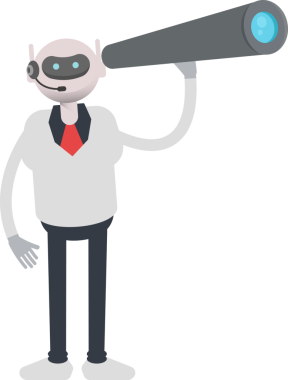 Dürbün kullanan Operatör Robot Karakteri