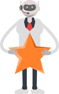 Operatör Robot Karakteri Tutucu Yıldız