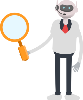 Operatör Robot Karakteri Büyüteci