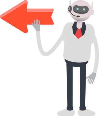 Operatör Robot Karakteri ve Ok İmzası