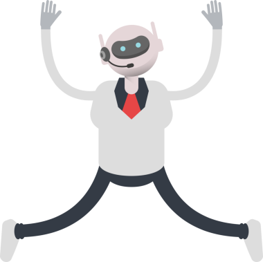 Operatör Robot Karakteri Rahatlama ve Sıçrayan Resimler