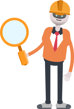 İnsansı Robot Mühendis Karakteri Büyüteci