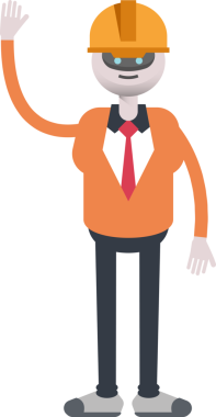 İnsansı Robot Mühendis Karakteri İllüstrasyon Kutlaması