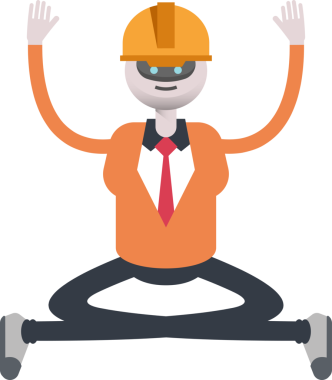 İnsansı Robot Mühendis Karakteri Oturan Resimler