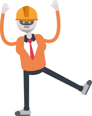 İnsansı Robot Mühendis Karakteri Rahatlatıcı Çizimler