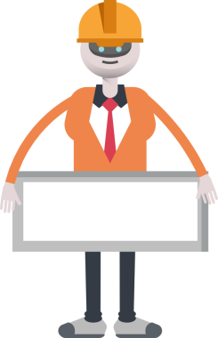 İnsansı Robot Mühendis Karakteri ve Boş İmza