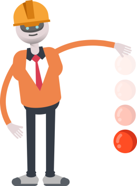 İnsanımsı Robot Mühendis Karakteri Atış Topu