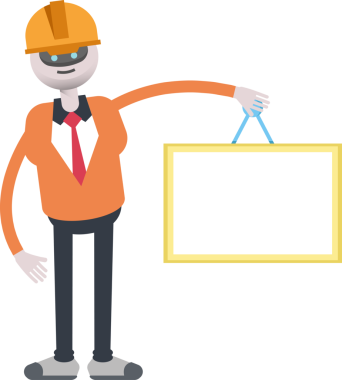 İnsansı Robot Mühendis Karakteri Boş İmza Tutuyor