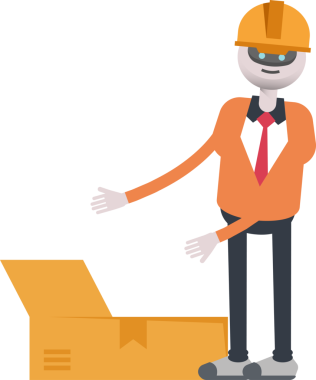 İnsansı Robot Mühendis Karakteri Kutuyu Açıyor