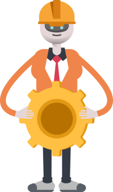 İnsansı Robot Mühendis Karakteri Vites Tutucu