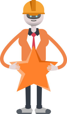 İnsansı Robot Mühendis Karakteri Tutucu Yıldız