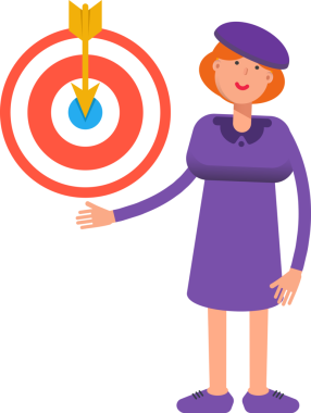 Violet Elbiseli Kız Karakter Tutma Dartı