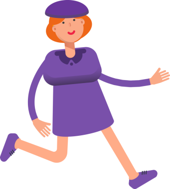 Violet Elbiseli Kız Çizim Yönetmeni