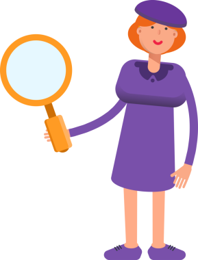 Violet Elbiseli Kız Tutucu Büyüteç