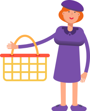 Violet Elbise Karakteri Tutulan Kız Alışveriş Sepeti