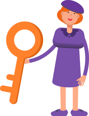 Violet Elbiseli Kız Tutma Anahtarı