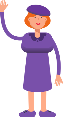 Violet Elbiseli Kız Tebrik Etme Çizimi