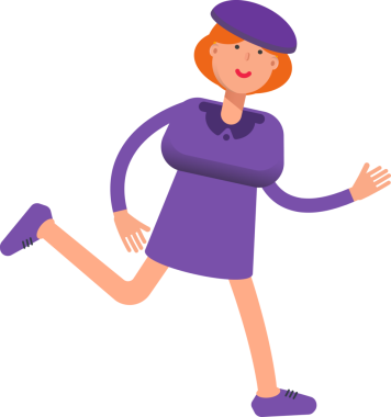 Violet Elbiseli Kız Çizim Yönetmeni