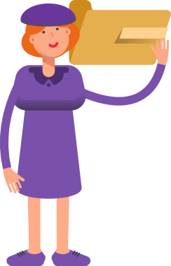 Violet Elbiseli Kız Karakter Tutma Dizini