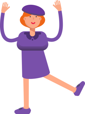 Violet Elbiseli Kız Rahatlatıcı Çizimler