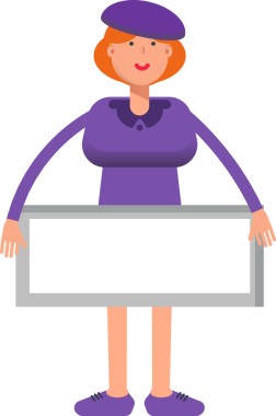 Violet Elbiseli Kız İmza ve Boş İmza