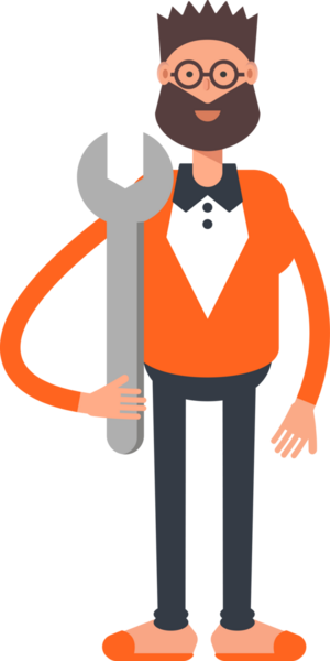 Turuncu Takım Elbiseli Sakallı Adam Tutma Anahtarı