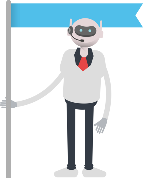 Operatör Robot Karakteri Bayrak Direği