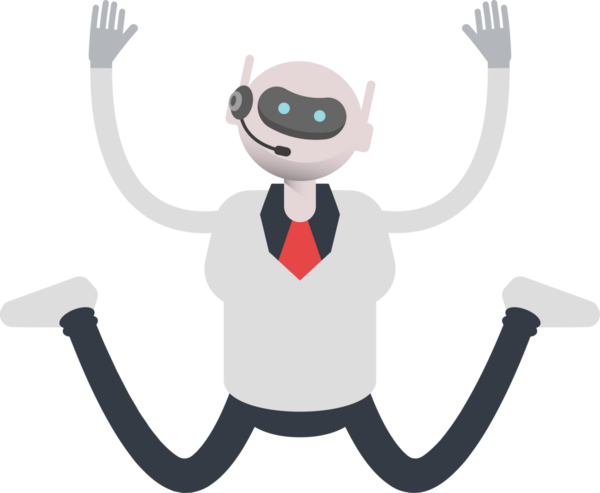 Operatör Robot Karakteri Atlama Çizimi